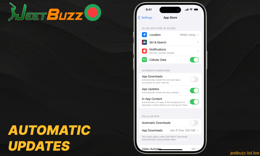 Automatic updates in Jeetbuzz app in Bangladesh