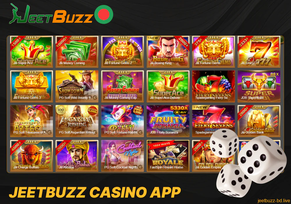 Casino games available on the Jeetbuzz app in Bangladesh