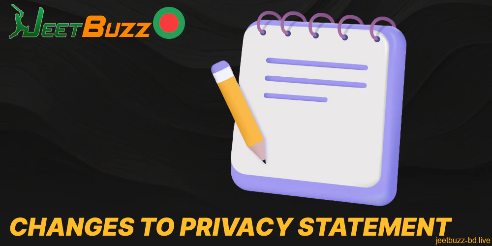 Jeetbuzz policies regarding making changes to privacy statement