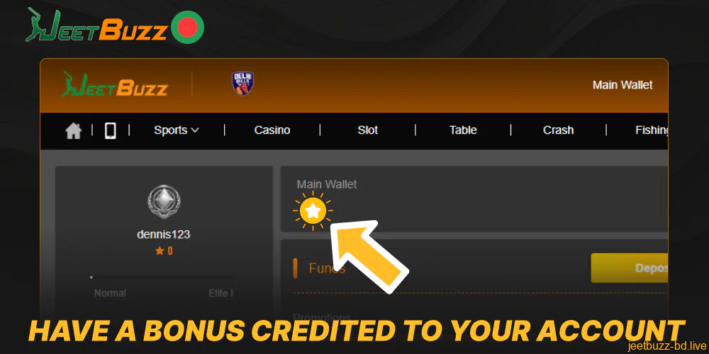 Have a Jeetbuzz bonus credited to your account