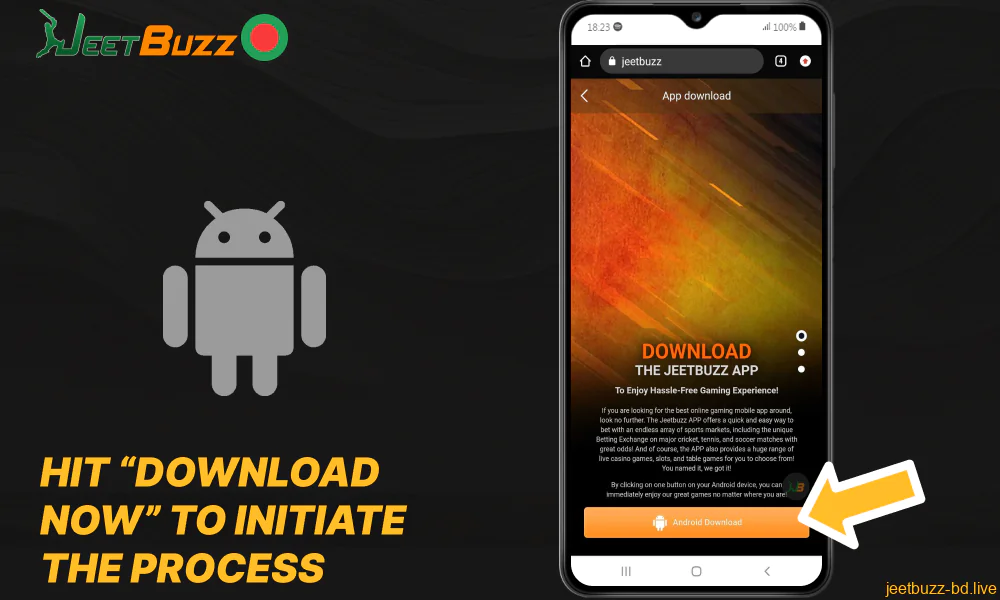 Hit the “Download Now” to initiate the Jeetbuzz app installation process