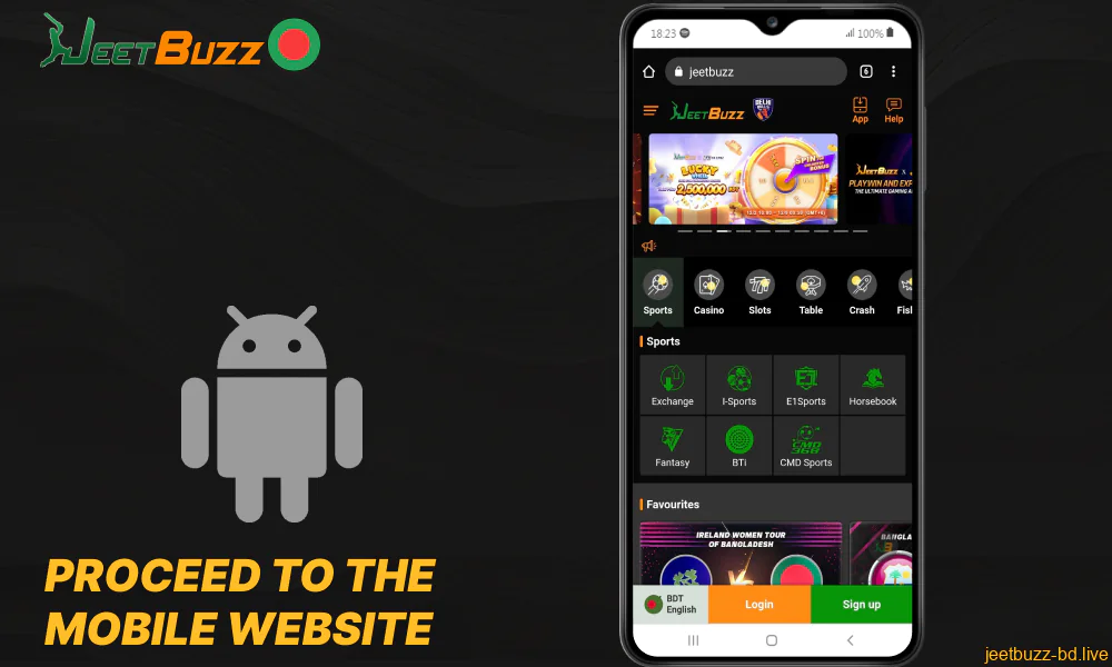 Proceed to the Jeetbuzz mobile website