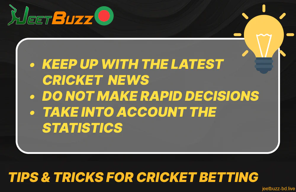 Tips & Tricks for Cricket Betting on Jeetbuzz for gamblers from Bangladesh