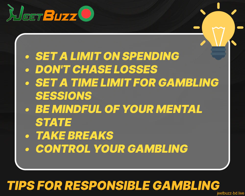 Tips and advice on responsible gambling for Jeetbuzz players from Bangladesh