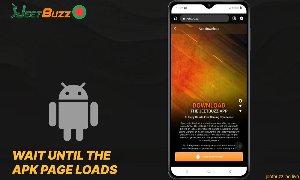 Wait until the Jeetbuzz APK page loads