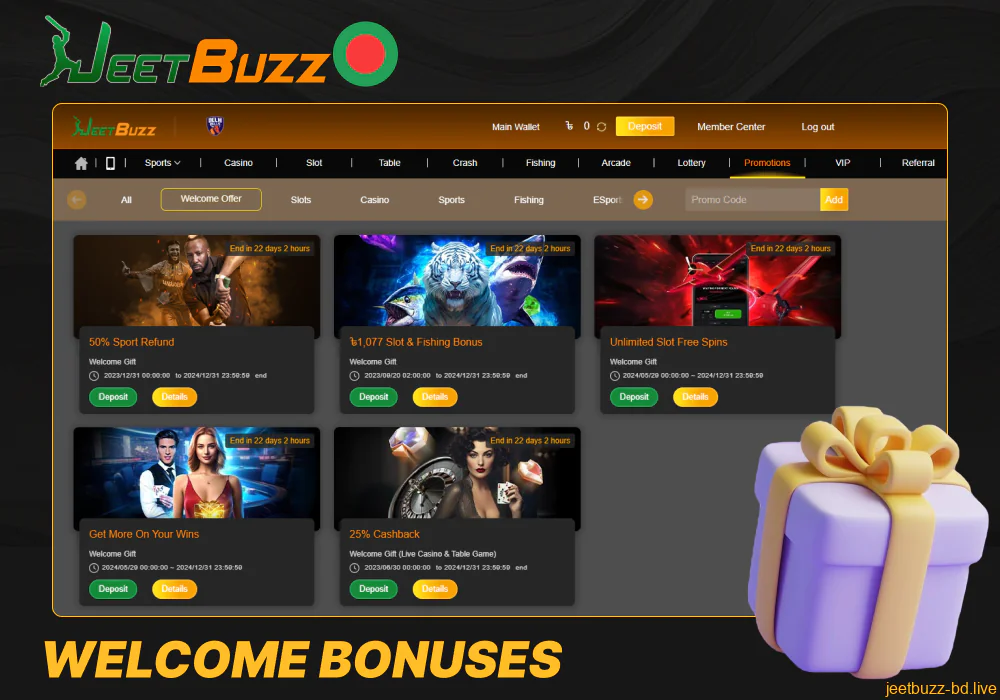 Welcome bonuses available on Jeetbuzz Bangladesh