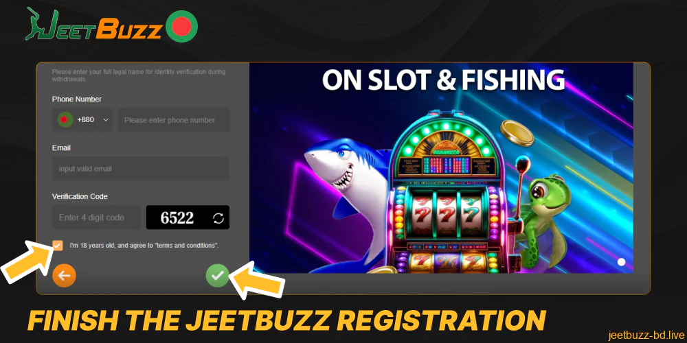 Finish the registration on the Jeetbuzz website