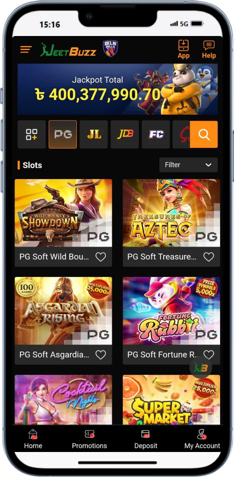 Slot games available in the Jeetbuzz mobile app