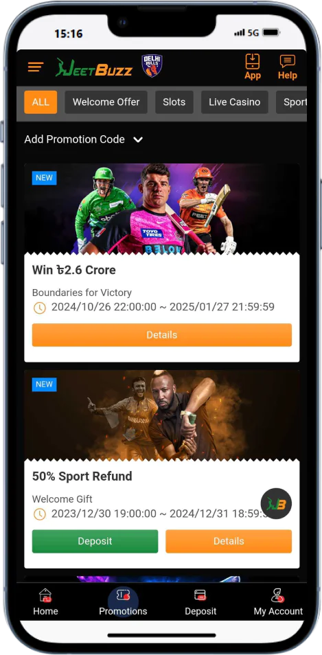 Bonuses available in the Jeetbuzz app