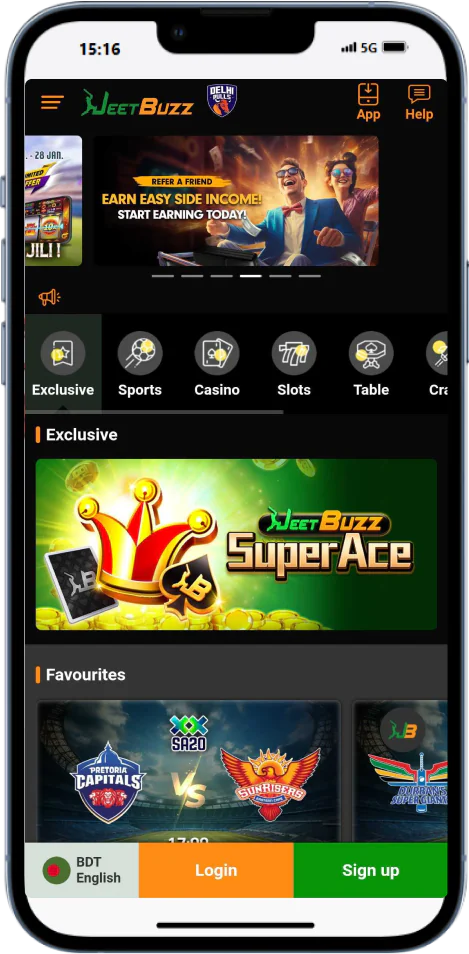 Jeetbuzz app main page